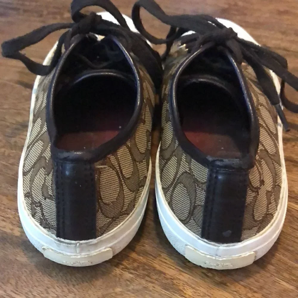 COACH brown “Empire” canvas sneakers brown size 8B - Picture 4 of 13